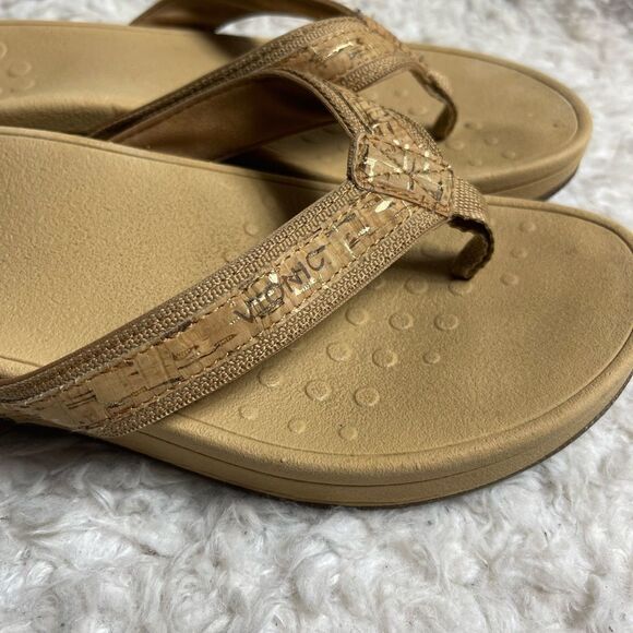 VIONIC High Tide Orthotic tan cork Flip Flop Wedge Thong Sandals Women S… - Picture 4 of 10